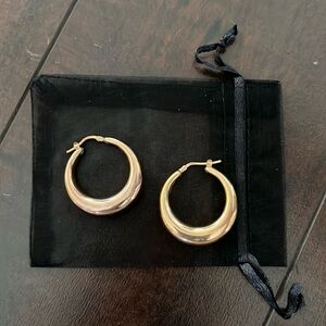 Milor Italy Rose Gold Bronze Puffy Hoop Earrings